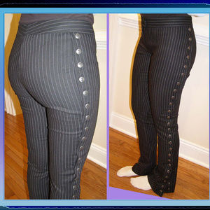 New sexy VOYAGE pinstripe gray Rocker pants sz 4-6